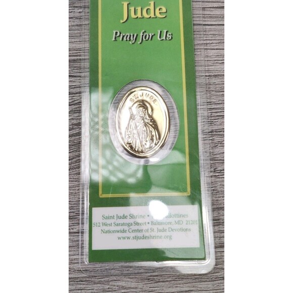Vintage Saint Jude Pray For Us Medal Bookmark - Picture 2 of 3
